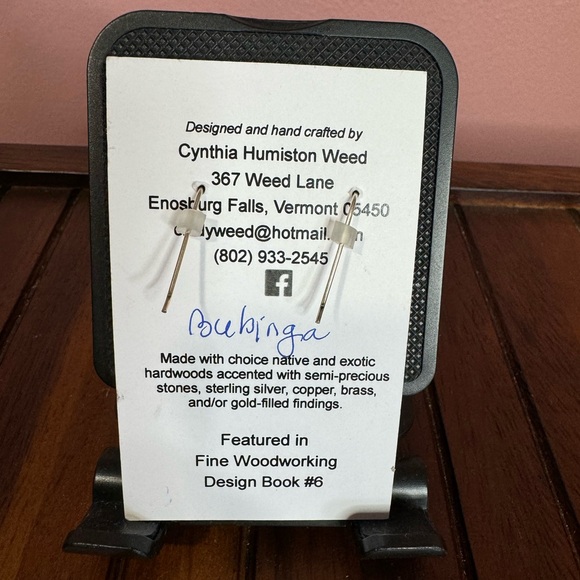 Made in Vermont Wooden Earrings - Picture 2 of 3